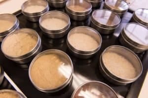 Bins of rice
