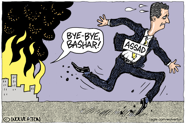 Assad Running from Syria by Monte Wolverton