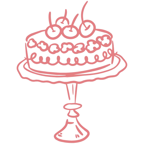 a hand drawn layered cake