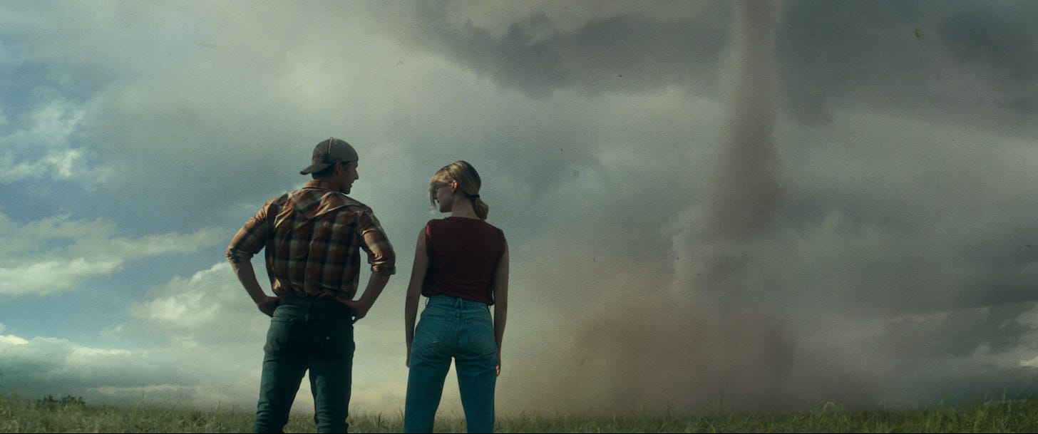 Glen Powell and Daisy Edgar-Jones in Twisters