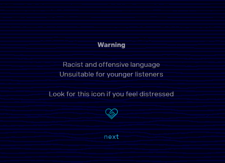 Warning screenshot Voice of Racism test your bias 