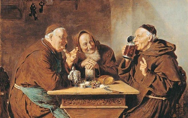 Art] Grutzner's 3 monks drinking beer : r/monkslookingatbeer
