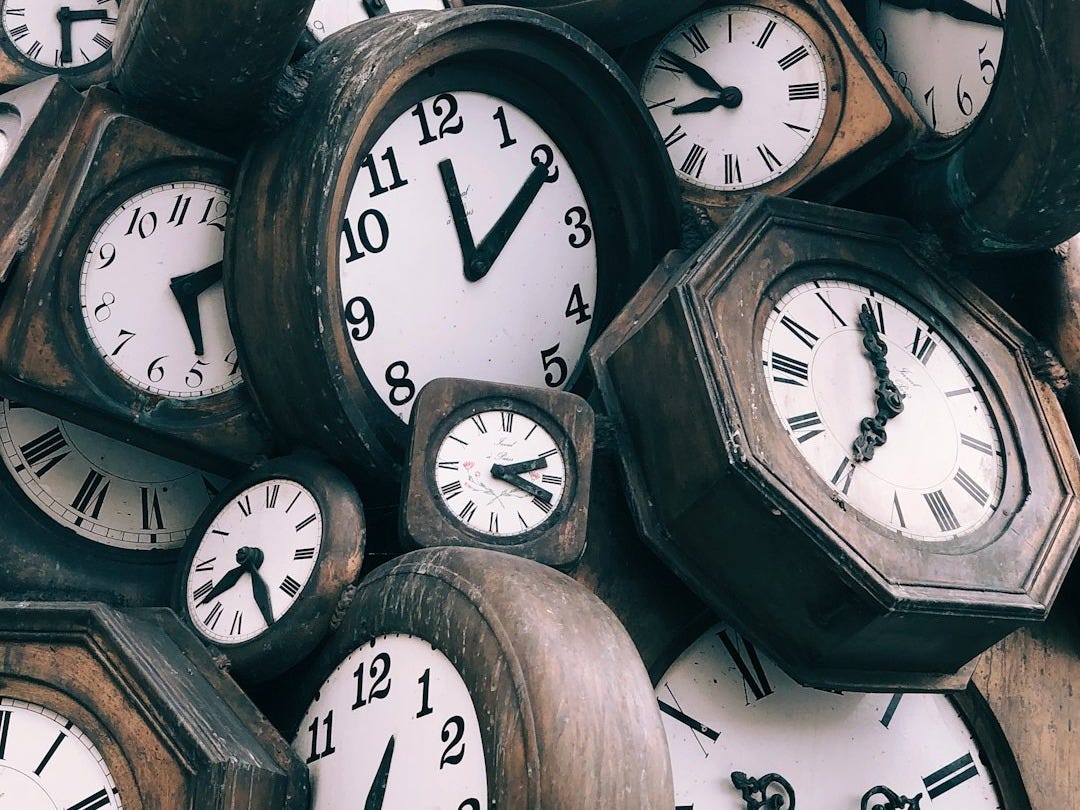 brown-and-white clocks