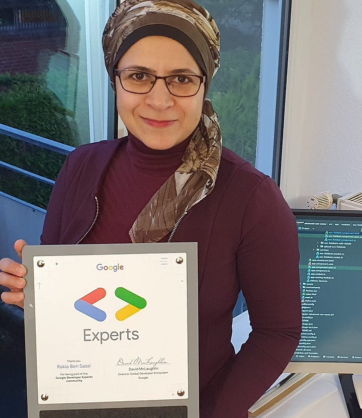 Me holding my GDE (Angular) award from Google