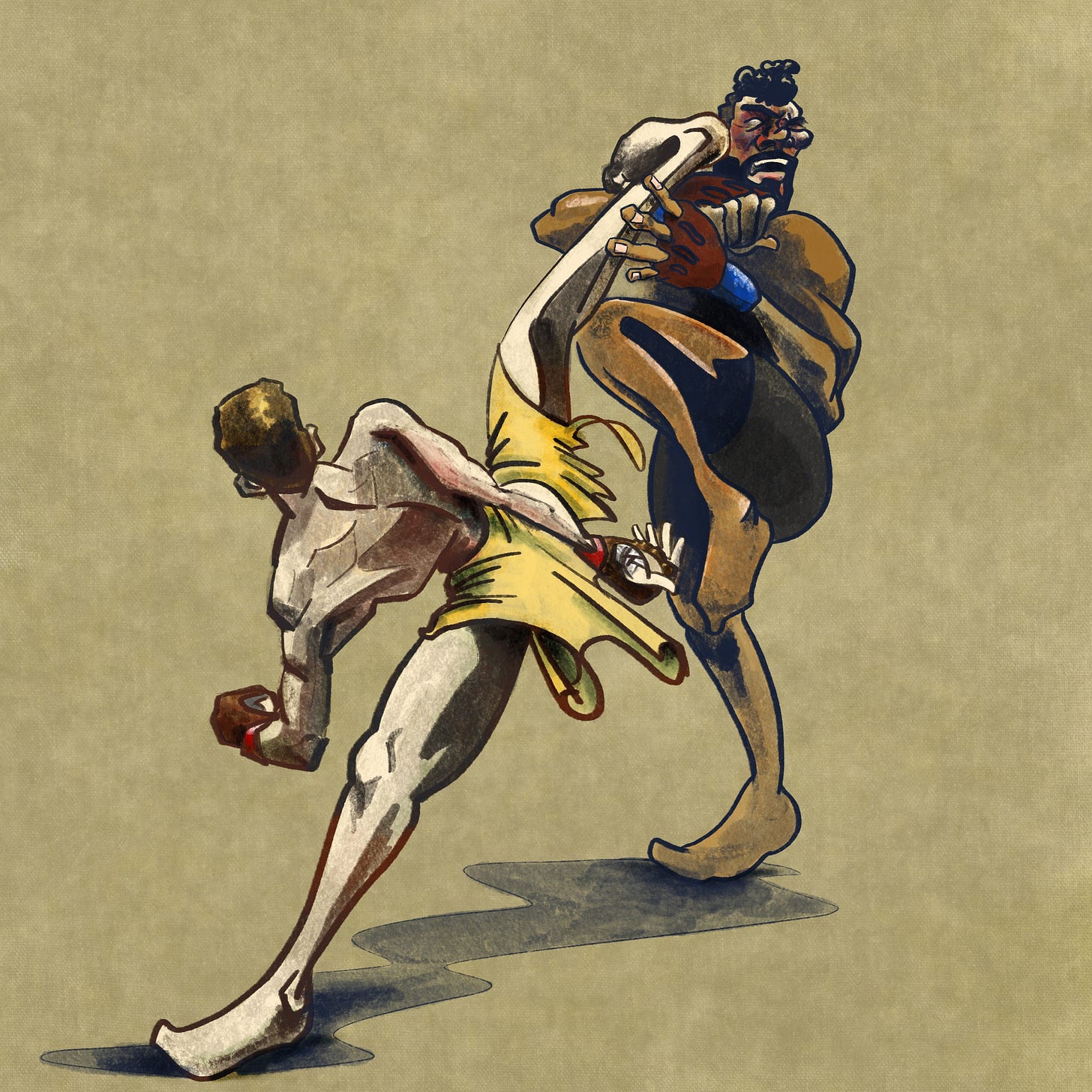 Illustration of Marlon Vera fighting Rob Font.