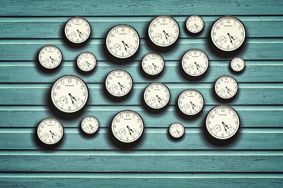 Free Stock Photo of Many clocks in a blue wooden background | Download Free  Images and Free Illustrations