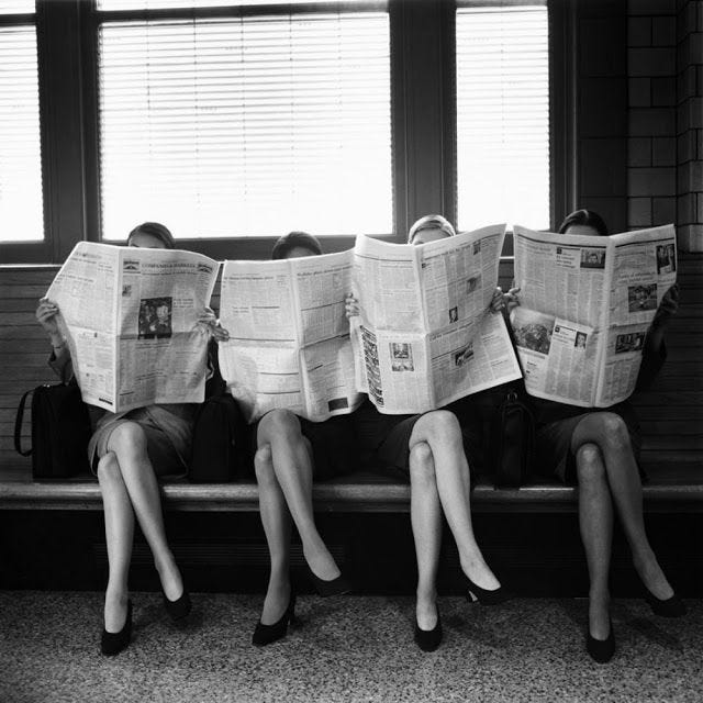 Vintage Photographs of People Reading Newspapers Before the Invention of  That Grossly Antisocial Device: The Smartphone