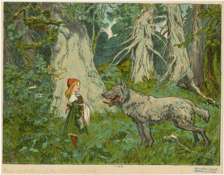 Little Red Riding Hood and the wolf - NYPL Digital Collections