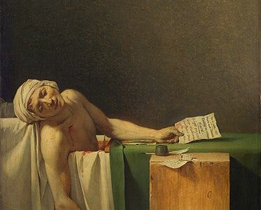 The painting The Death of Marat