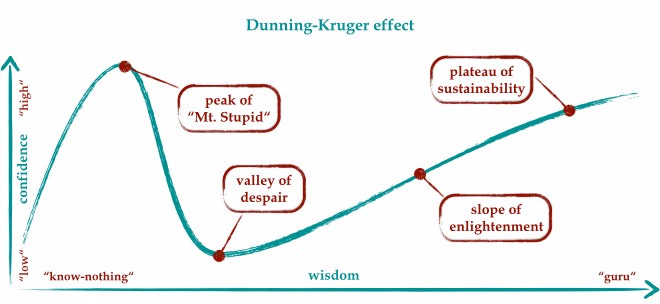 A diagram of the Dunning-Kruger Effect