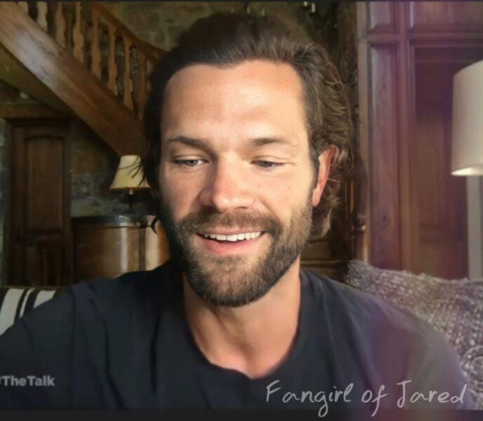 Jared Padalecki smiling scruff with The Talk