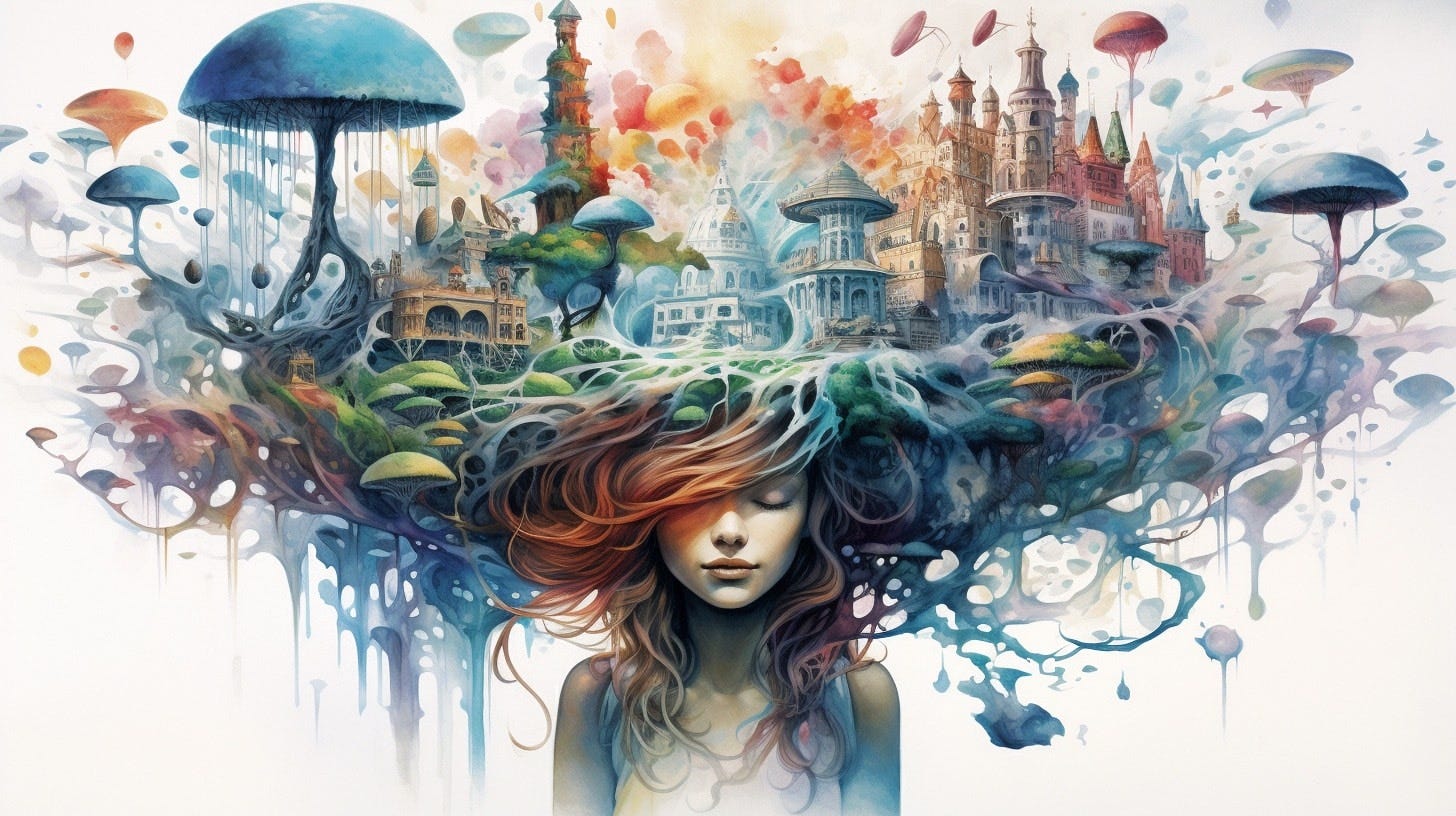 ai art ethics. imagination watercolor --ar 16:9