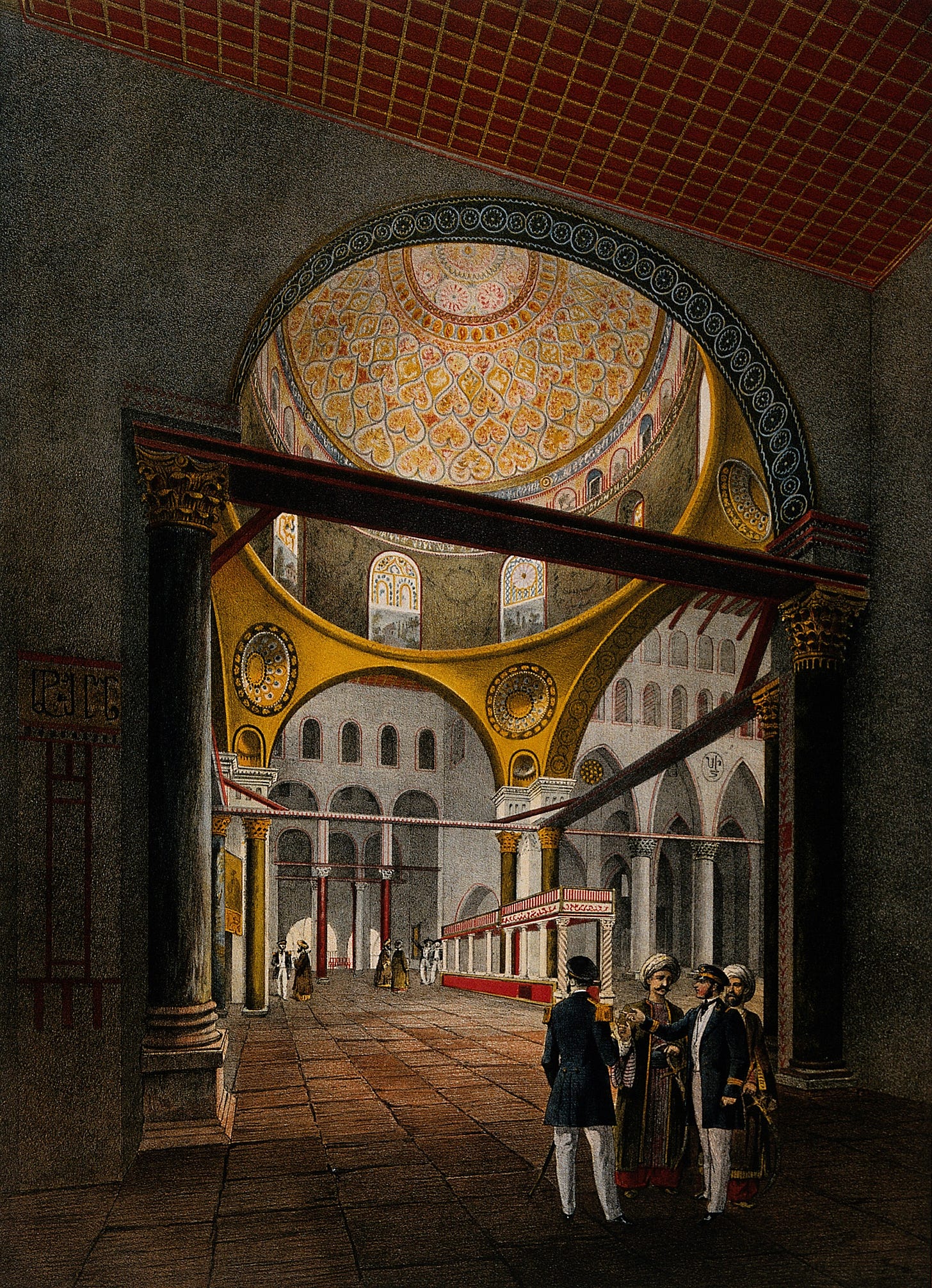 File:Interior of the Al-Aksa mosque, Jerusalem. Chromolithograph Wellcome  V0050126.jpg - Wikipedia