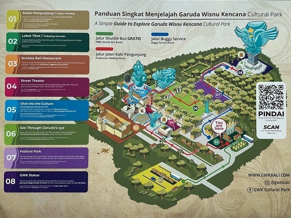 The Map showing the walking and buggy routes