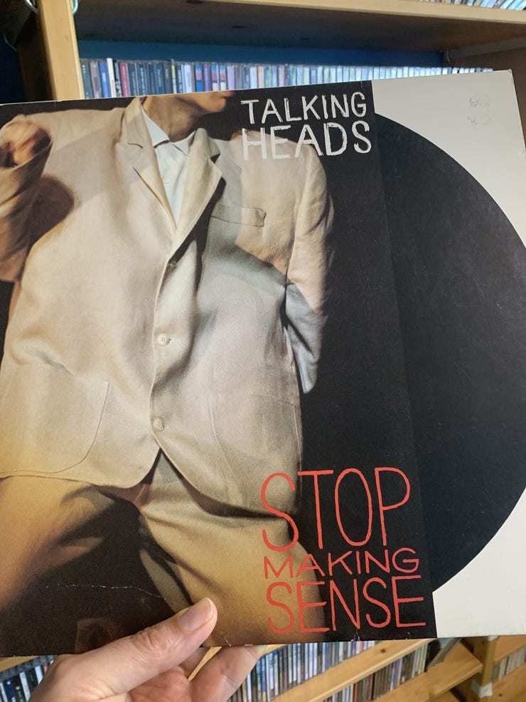 Mijn exemplaar van de live-lp Stop Making Sense van Talking Heads.