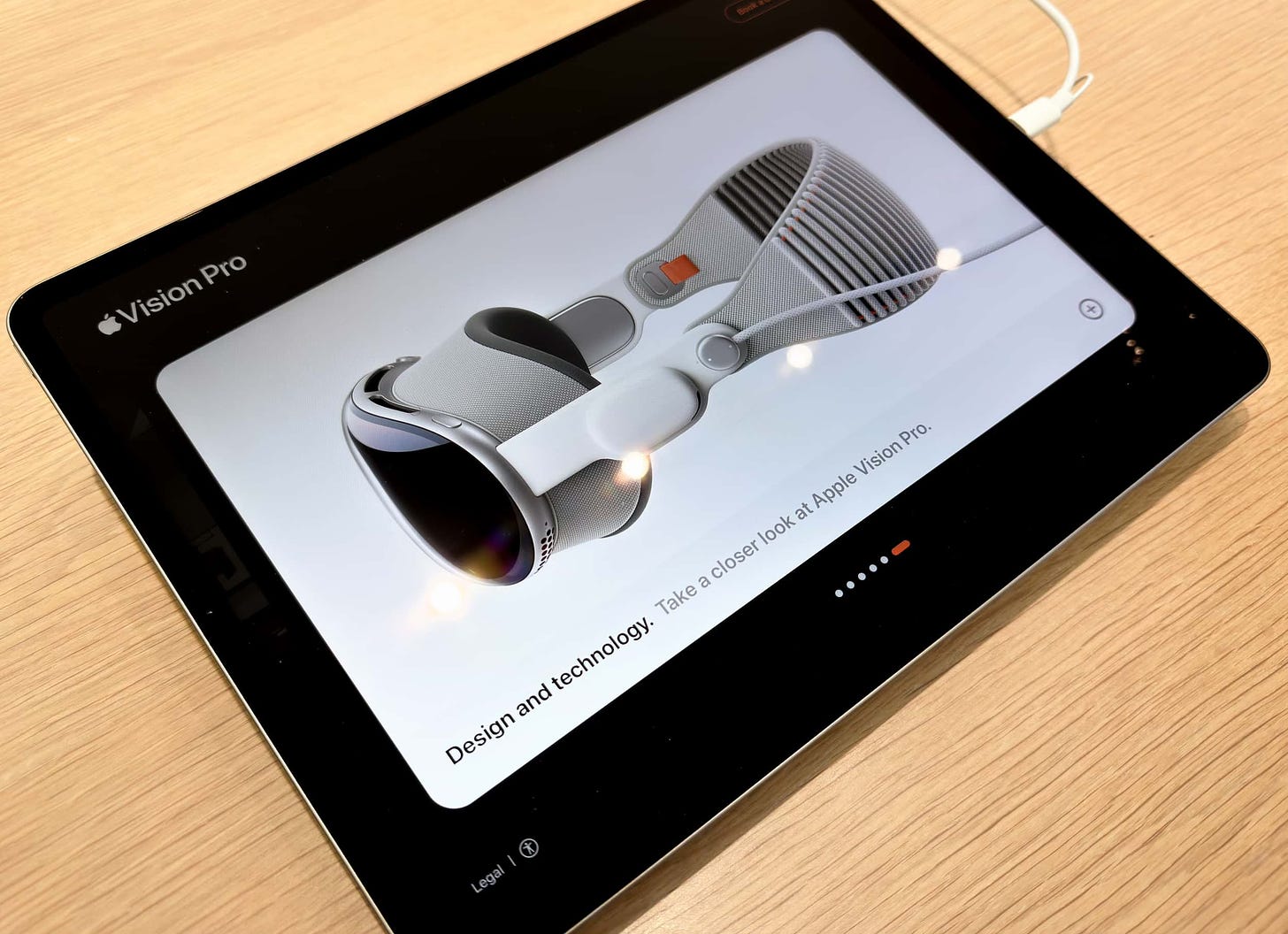 The Explore app for Apple Vision Pro running on an iPad.