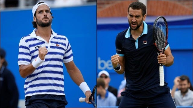 Marin Cilic and Feliciano Lopez working their queens tennis