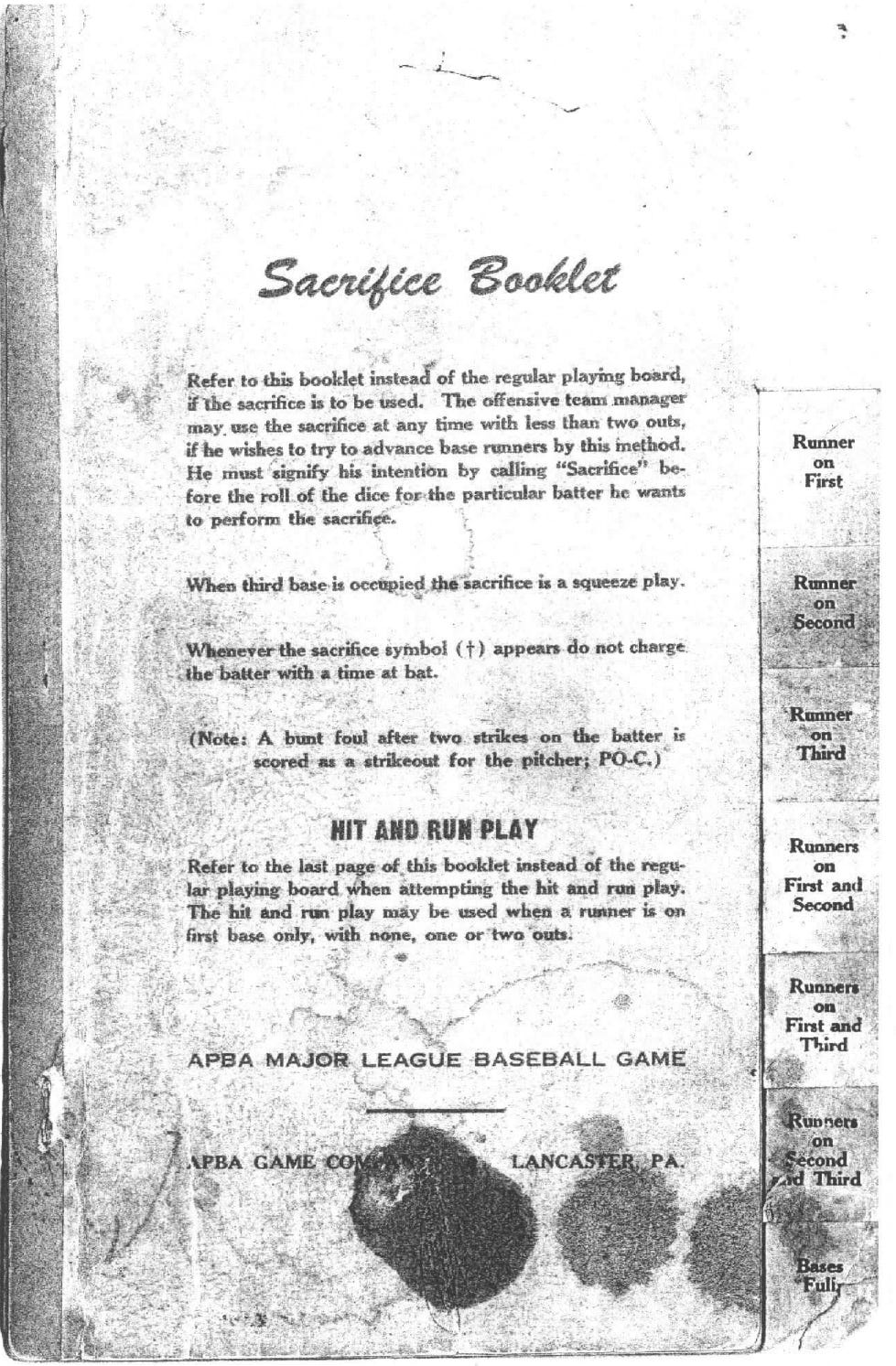 1952 APBA Sacrifice Booklet