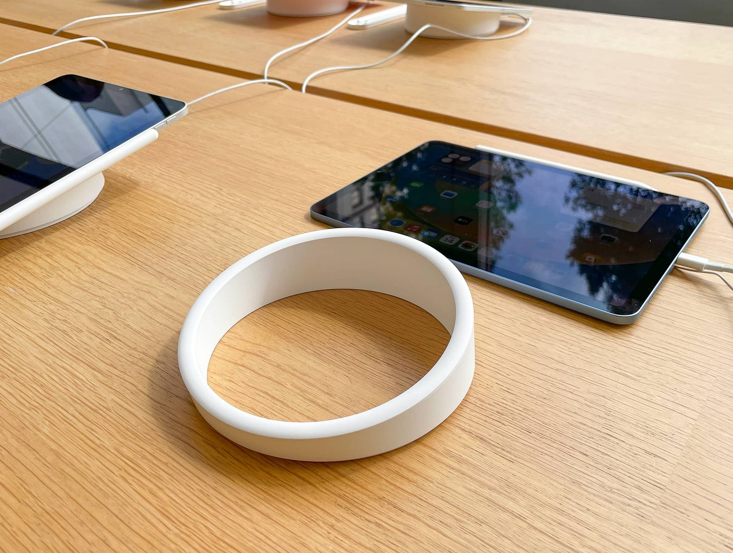 New iPad stands at Apple Union Square.