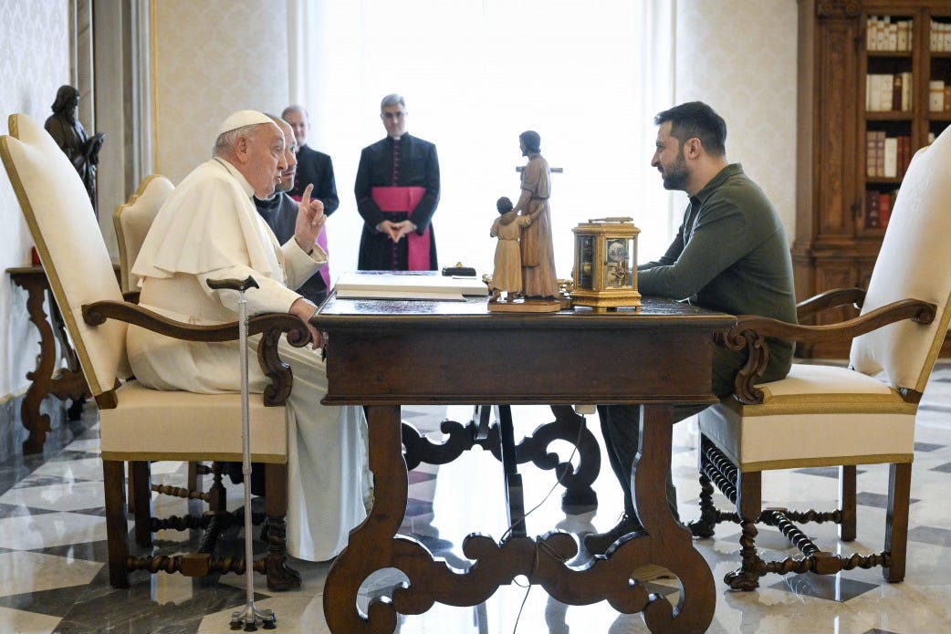 President Zelensky meets Pope Francis in Rome