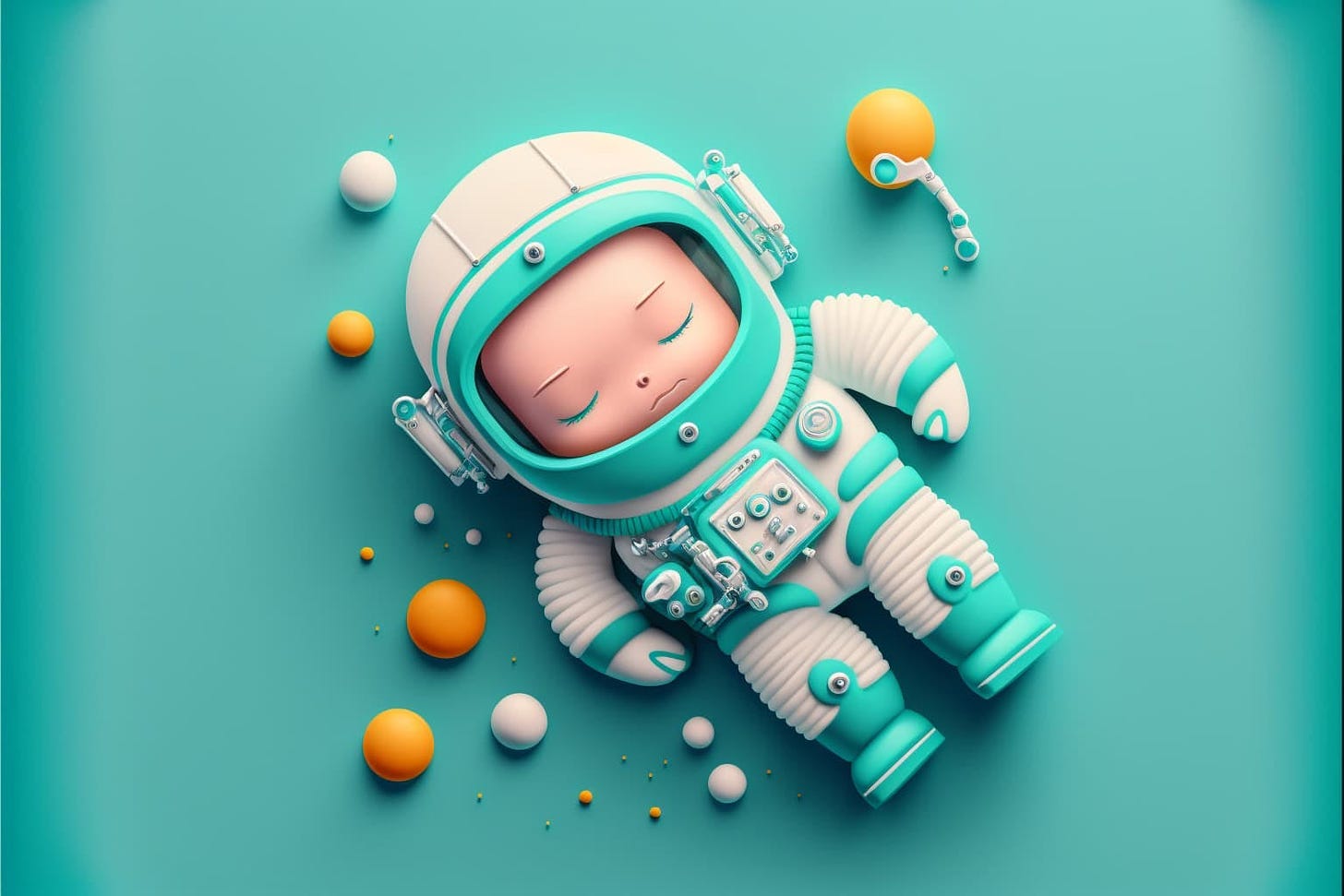 Tiny astronaut created by MidJourney