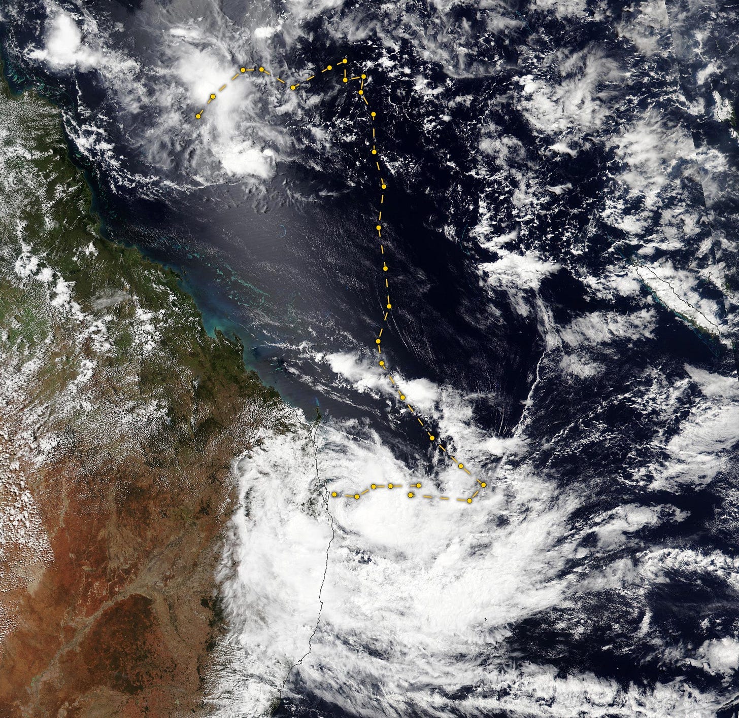 Tropical Cyclone Alfred Annotated