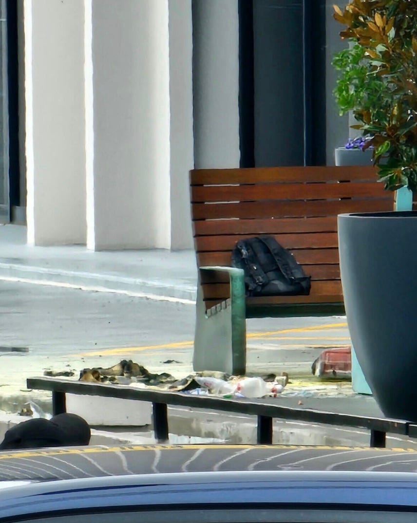 His death came weeks after a woman set herself on fire outside an Israeli consulate in Atlanta. A backpack containing what appeared to be burned items was pictured lying at the scene outside the consulate