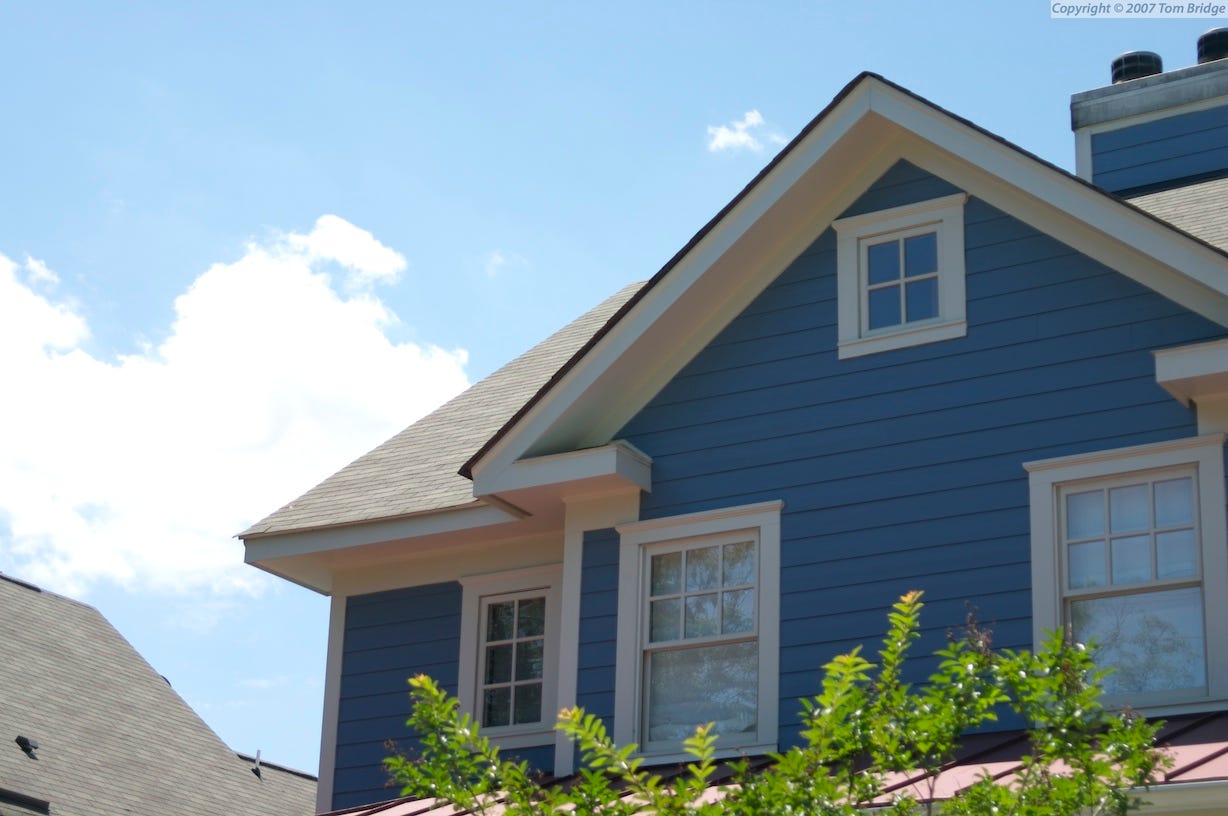 Top of a blue house