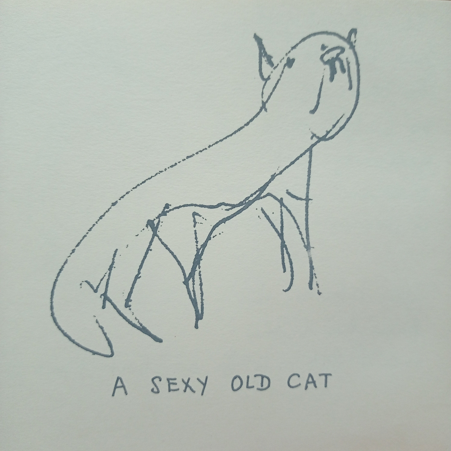 Drawing of a sexy old cat