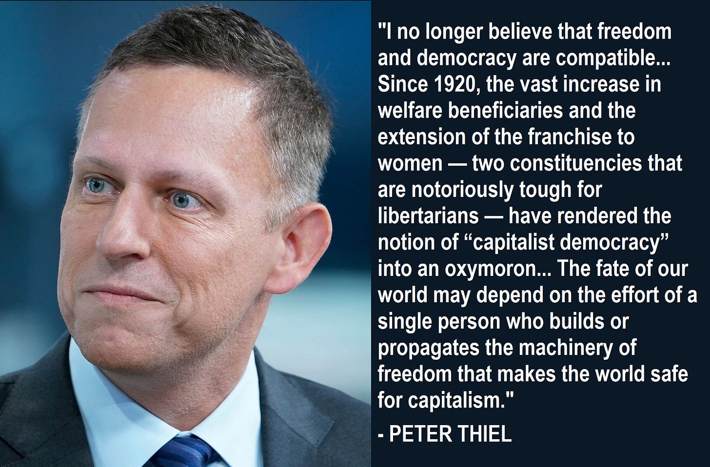 Tom Scott 🇺🇦 on X: "Remember also that Peter Thiel, the billionaire co-founder of #Palantir and still its Chair, is a far-right ideologue who is no friend of democracy. He sees democracy Tom Scott 🇺🇦 on X: "Remember also that Peter Thiel, the billionaire co-founder of #Palantir and still its Chair, is a far-right ideologue who is no friend of democracy. He sees democracy