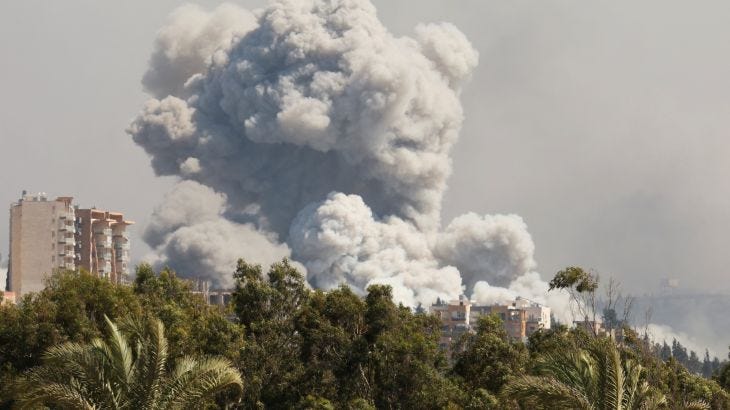 Smoke billows over southern Lebanon following Israeli strikes