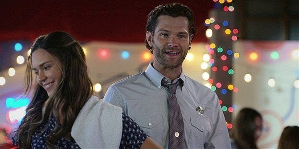 Walker Jared Padalecki with Odette Annable as Geri in Side STep bar.