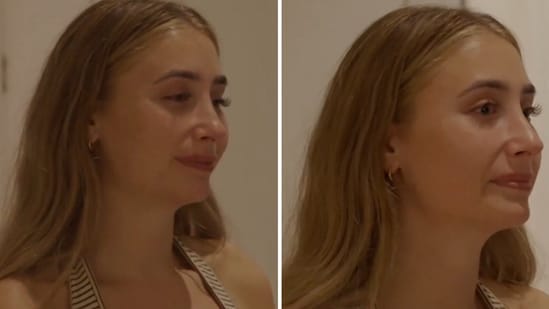 In a video going viral on social media, Lily Philips broke down in tears while discussing her experience.(X/@RCAM_Media)