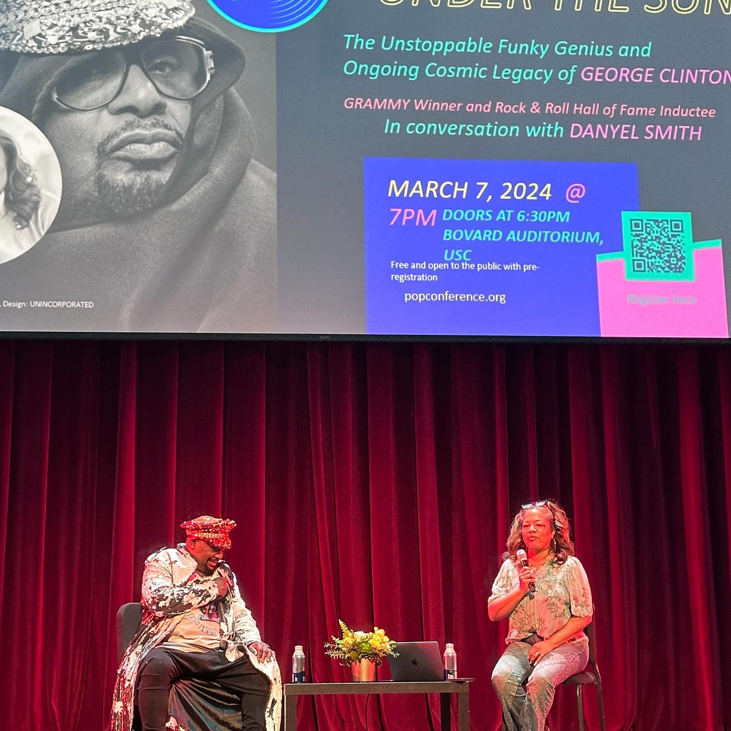 George Clinton with moderator Danyel Smith. photo by Oliver Wang