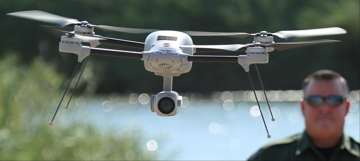 Mexican Cartel Drones are thought to outnumber law enforcement drones by 17-to-1, and they are regularly flown into US airspace. Mexican Cartel Drones are thought to outnumber law enforcement drones by 17-to-1, and they are regularly flown into US airspace.