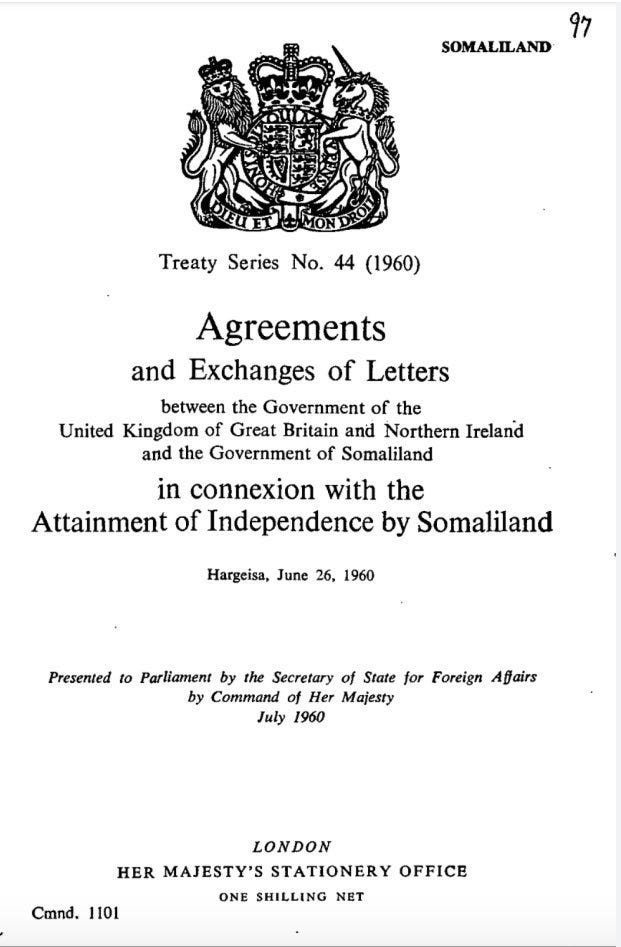 Somaliland’s independence granted by Great Britain 