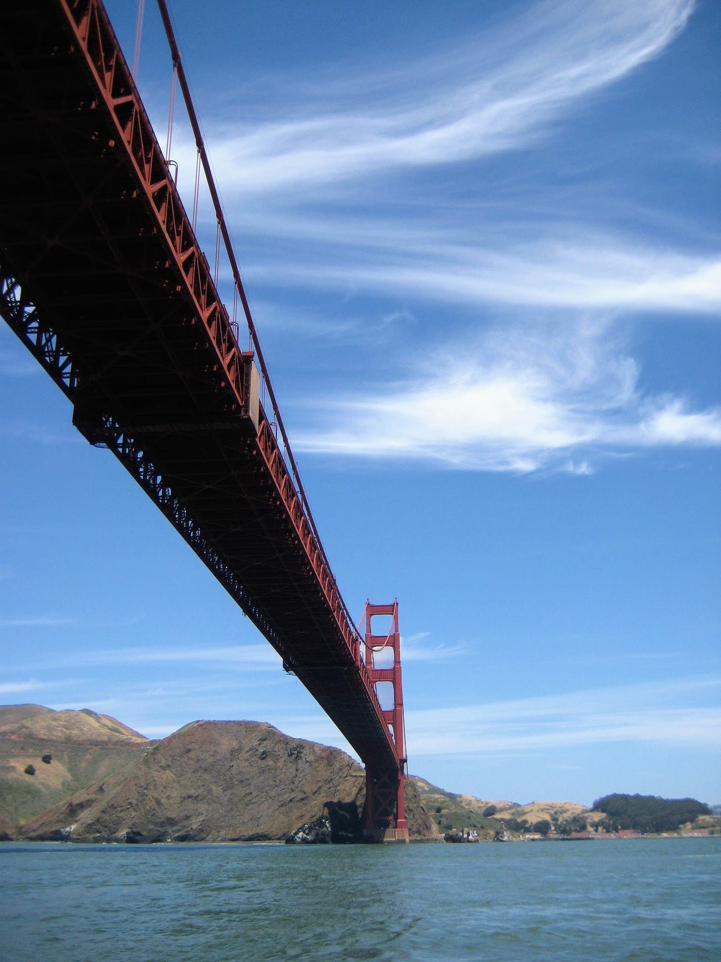 view from under the Golden Gate Bridge