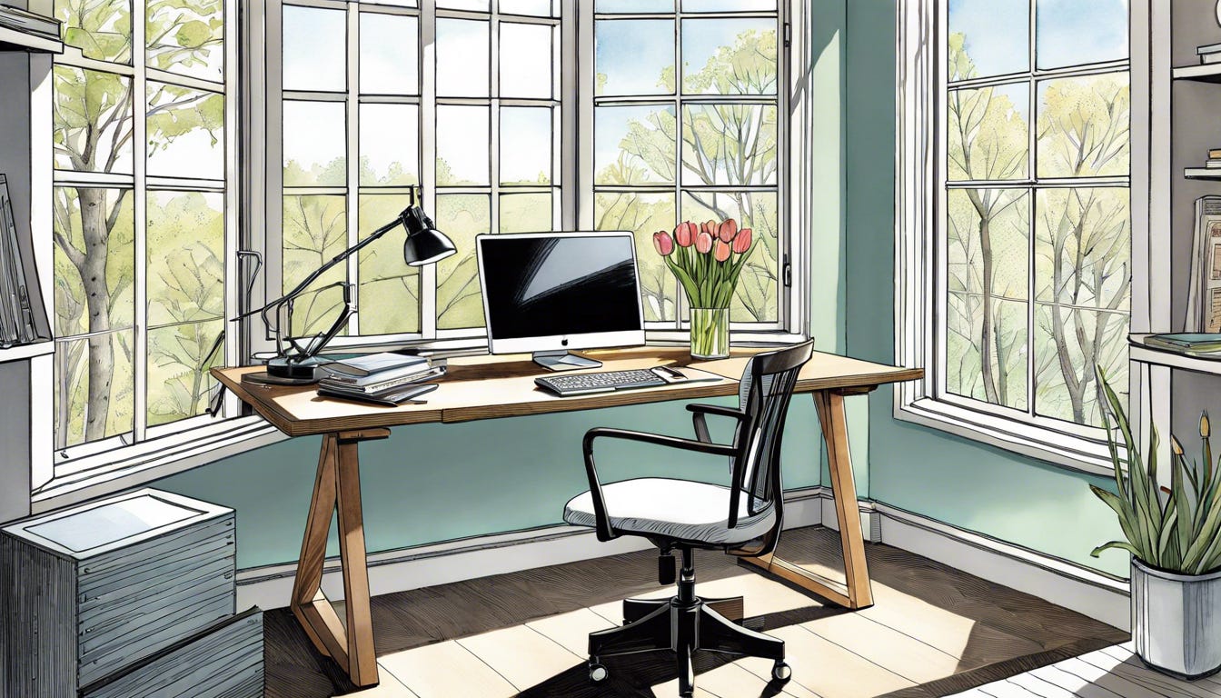 AI image of a work desk