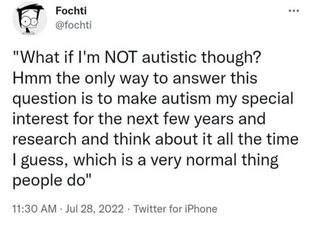 A meme about autistic special interests.