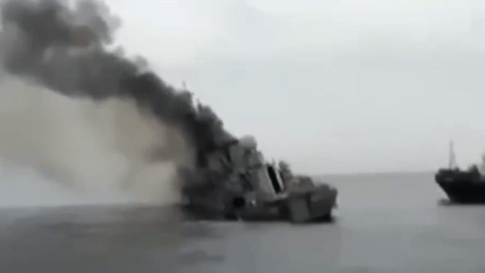 Video appears to show Russian vessel Moskva sinking in Black Sea | ITV News