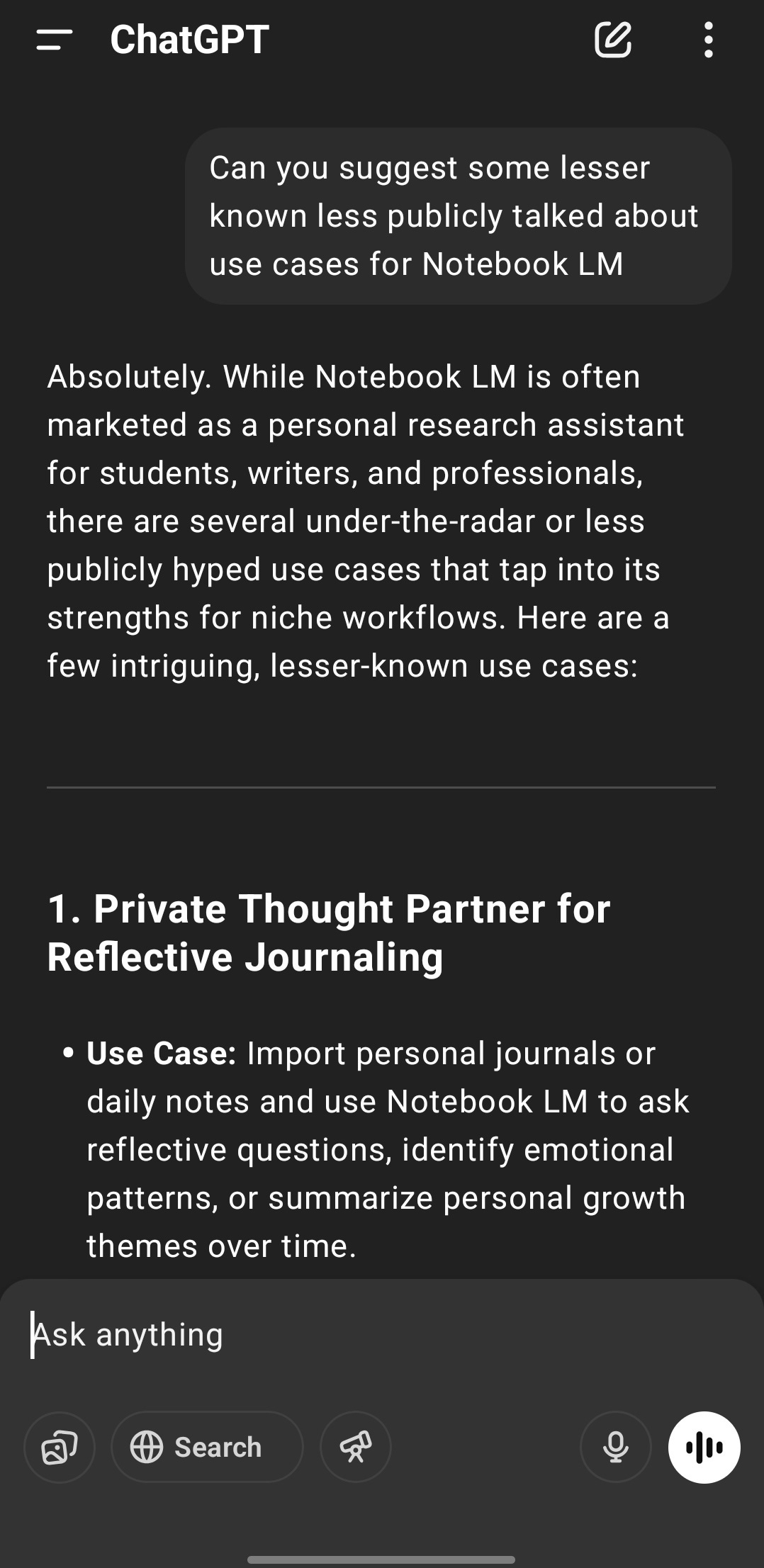 ChatGPT lesser known NotebookLM use cases