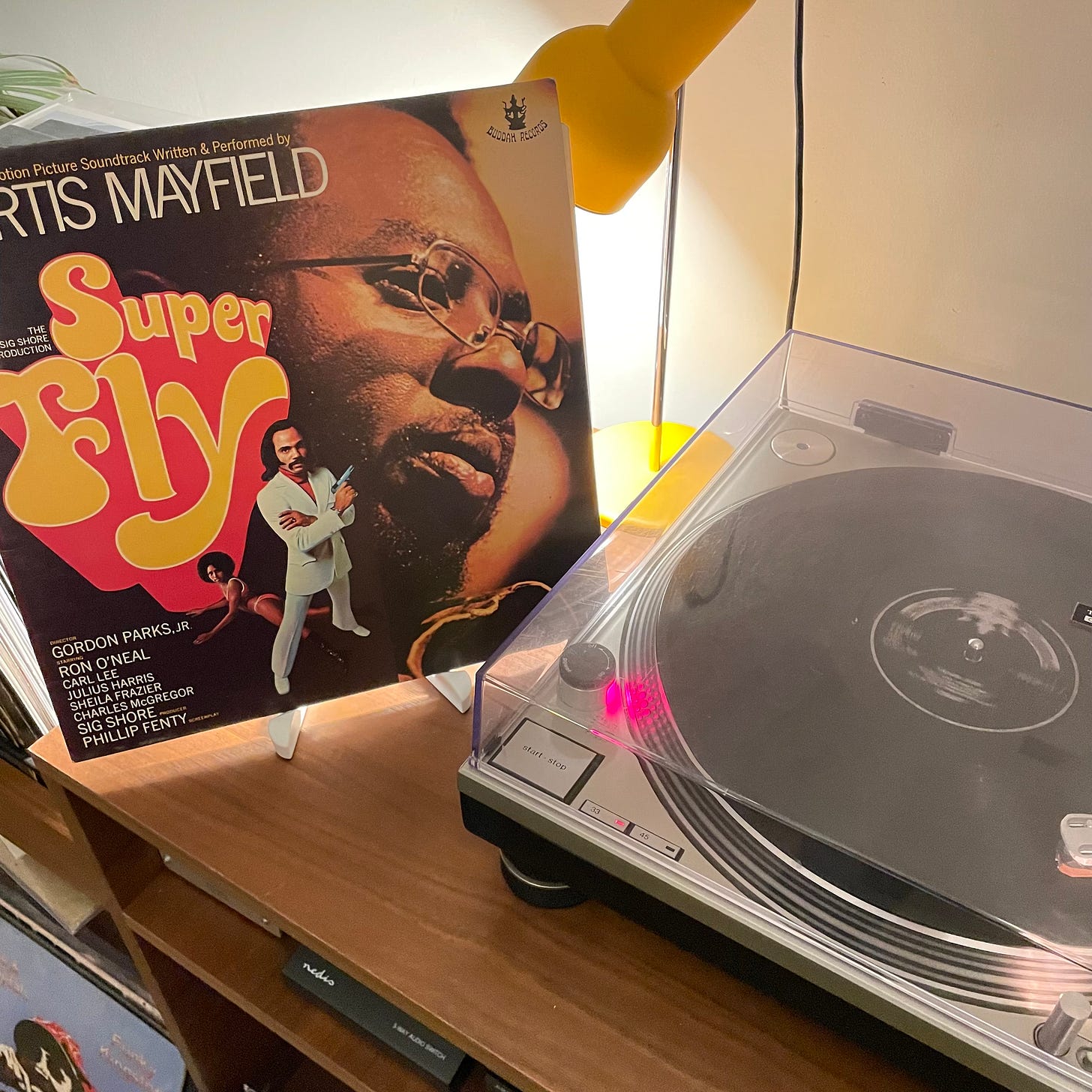 Back home, spinning my 52-year-old copy of Super Fly. Sounds lush