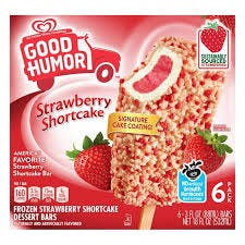 Good Humor Crunchy Strawberry Shortcake Frozen Dairy Dessert Bar Kosher  Milk, 6 Count