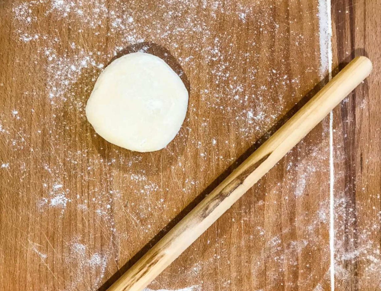 pane carasau dough ready to be rolled out