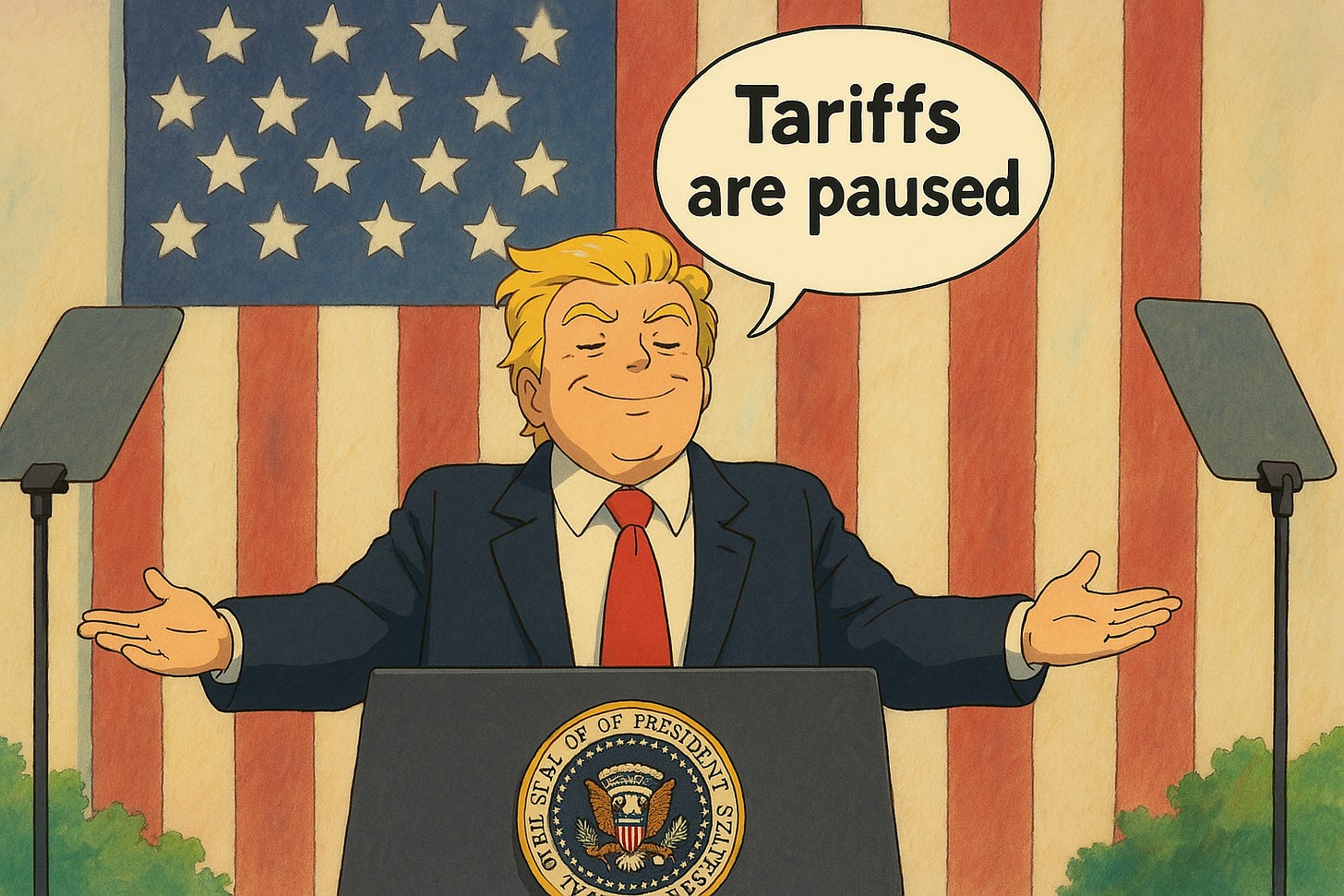 trump-tariff-pause-studio-ghibli-meme