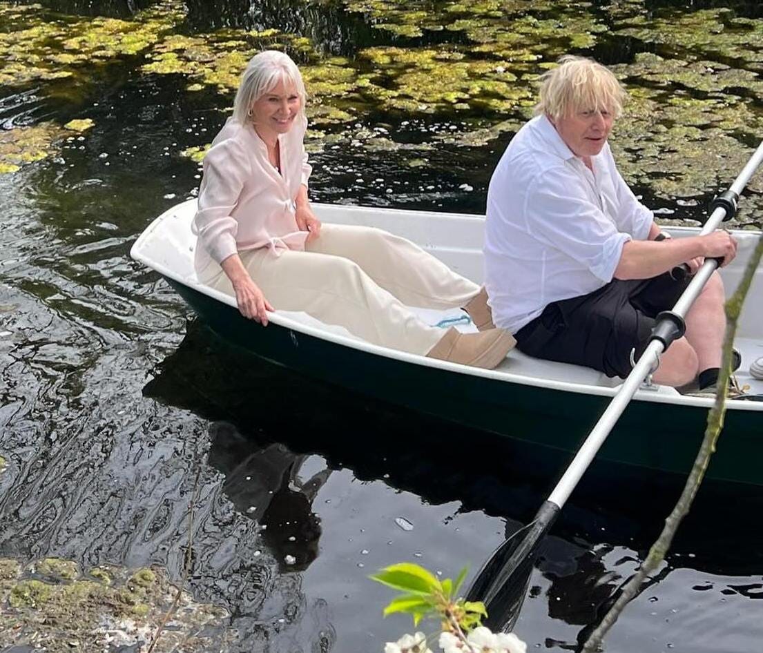 Nadine Dorries posted photographs to her Instagram account of her and Boris Johnson in a rowing boat