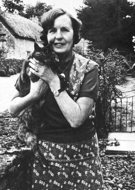 Barbara Pym with her cat