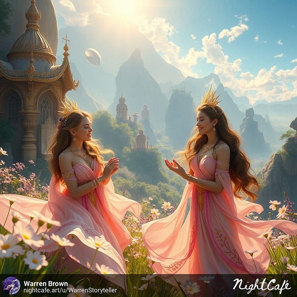Two women in a garden