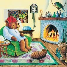 Celestial Seasonings - “As the last golden rays of the setting sun touched  down over Chamomile Hill, the Sleepytime Bear stretched in his emerald  armchair. His wife, Mrs. Sleepytime Bear, was putting