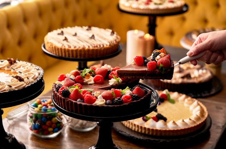 A table laden with various different pies